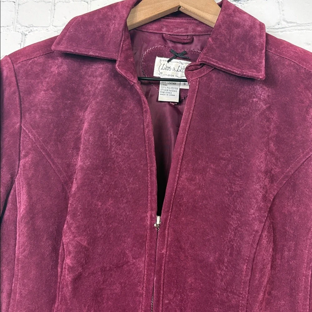 LIVE A LITTLE Vintage Suede Leather Zip Front Jacket size small